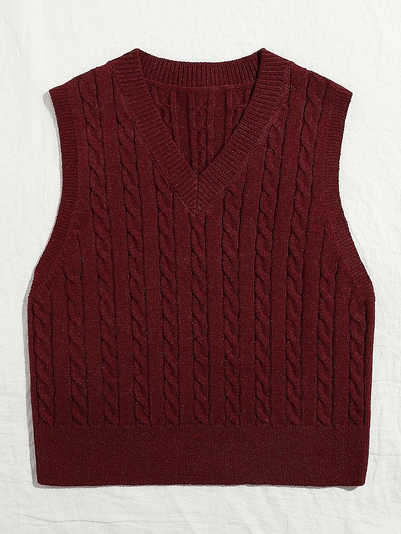 Women's Knitted Waistcoat Pullover V-neck Sleeveless Vests