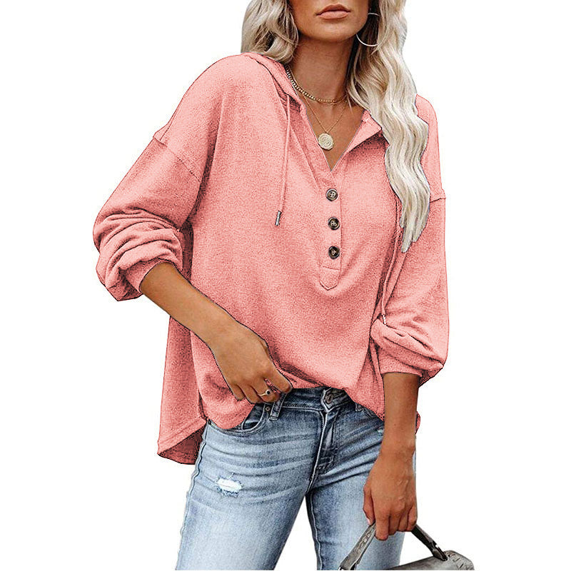 Women's Loose-fitting Long Sleeves Sweatshirt Sports Hooded Jackets