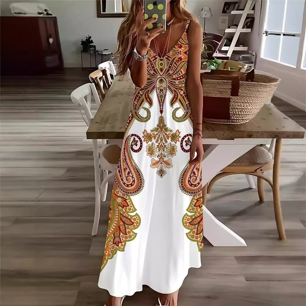 Women's Sling Floral Print Fashion Exotic Boho Dresses