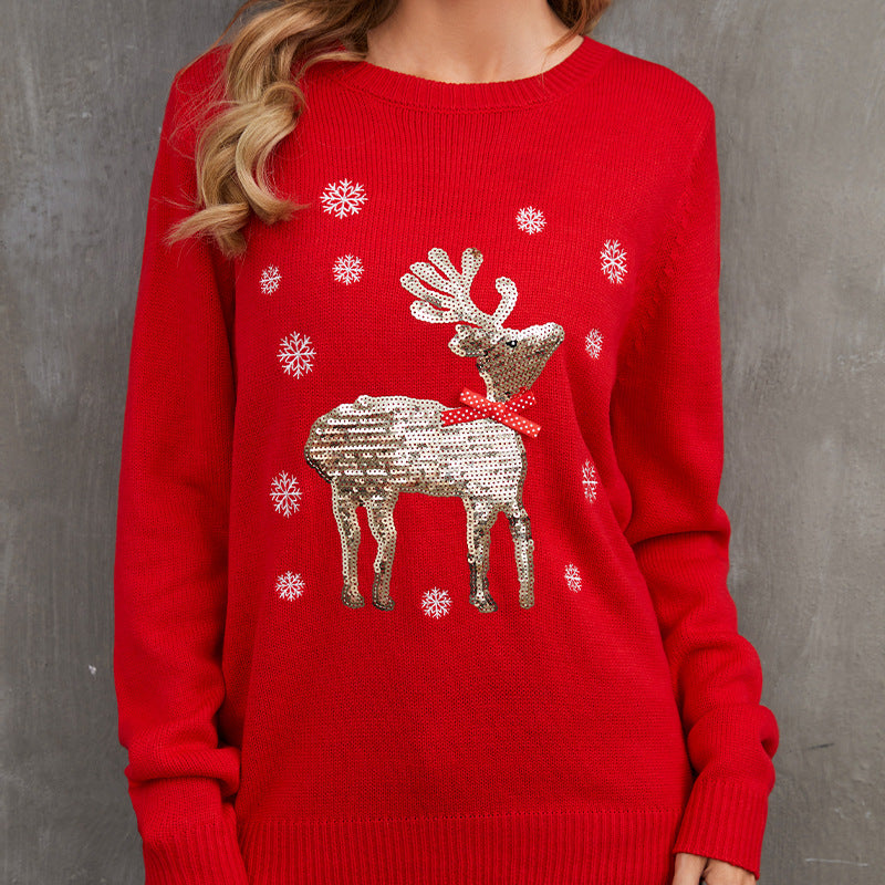 Fashion Women's Christmas Festival Round Neck Sweaters