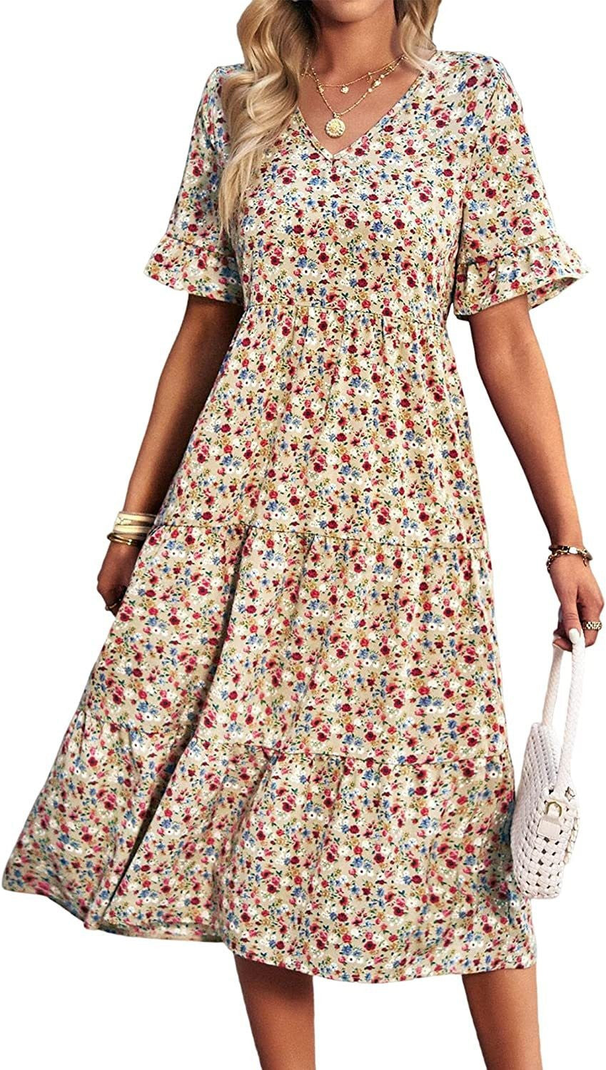 Summer Floral Long Dress Casual Bohemian Dresses