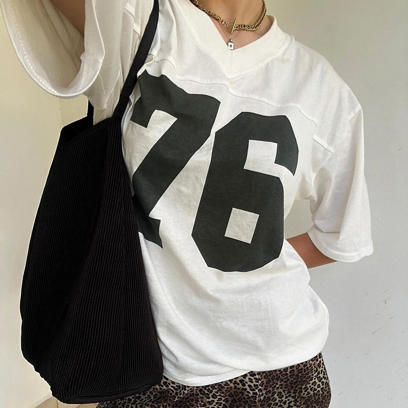 Women's Street Style Digital Printed Short-sleeved T-shirt Blouses