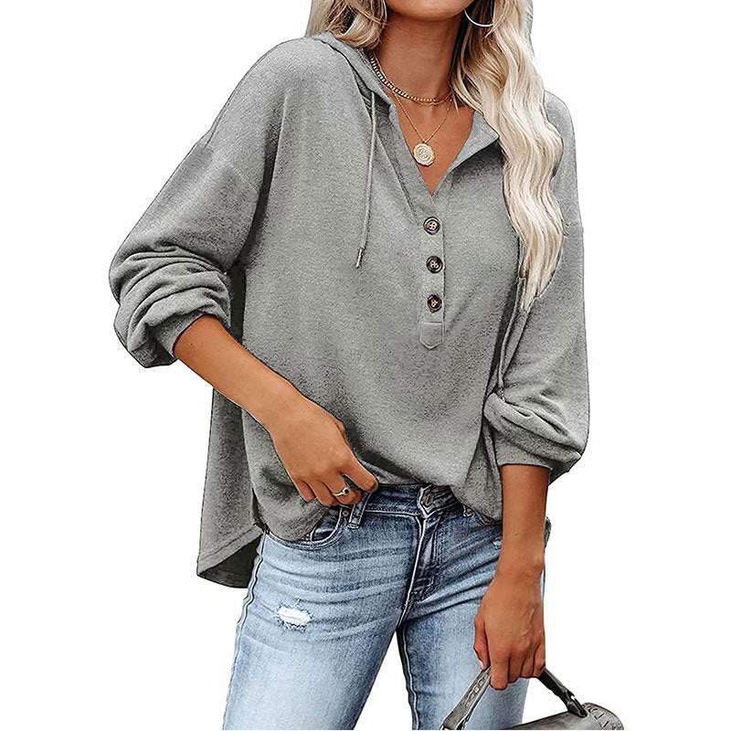 Women's Loose-fitting Long Sleeves Sweatshirt Sports Hooded Jackets