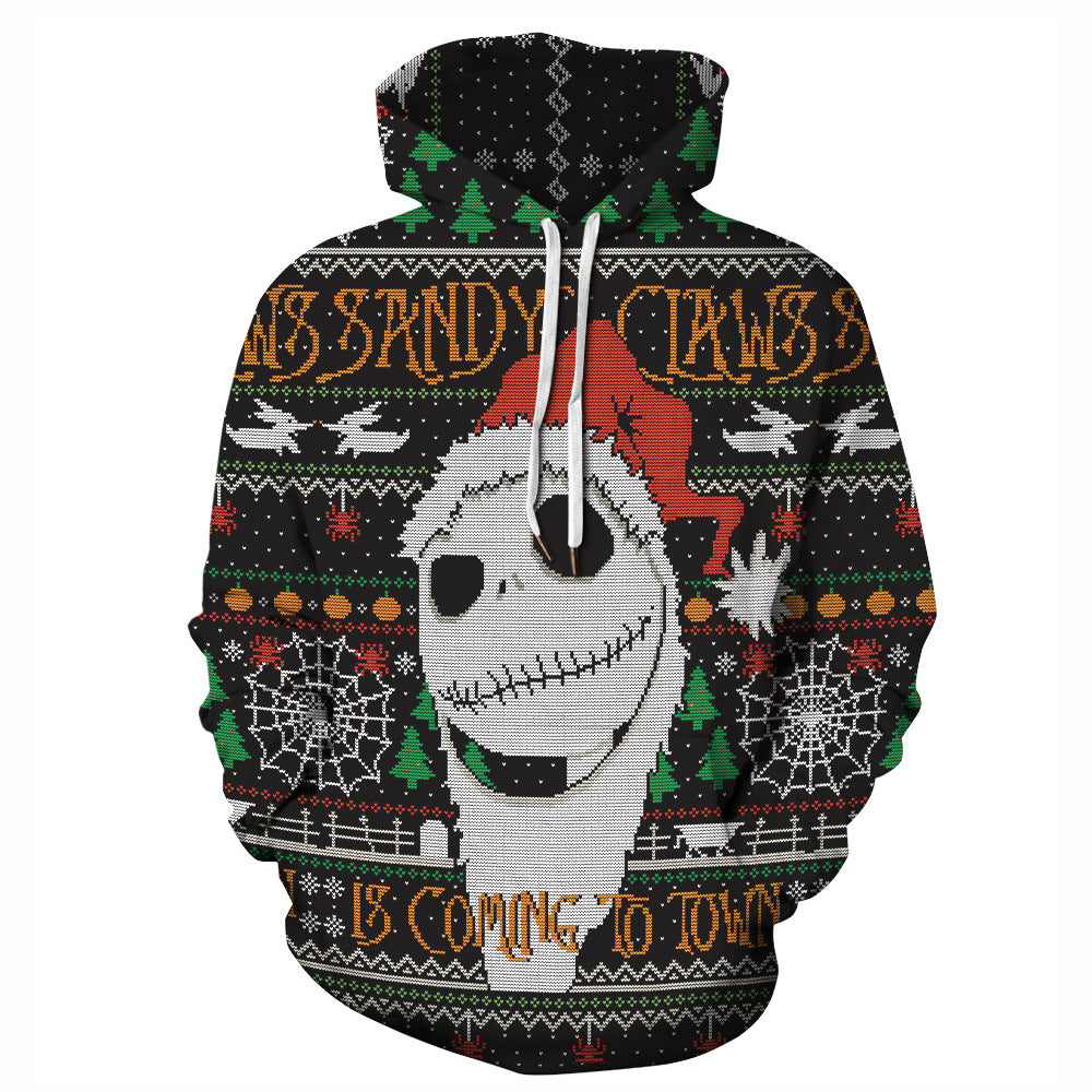 Women's & Men's & Autumn Digital Printed Christmas And Loose Couple Sweaters