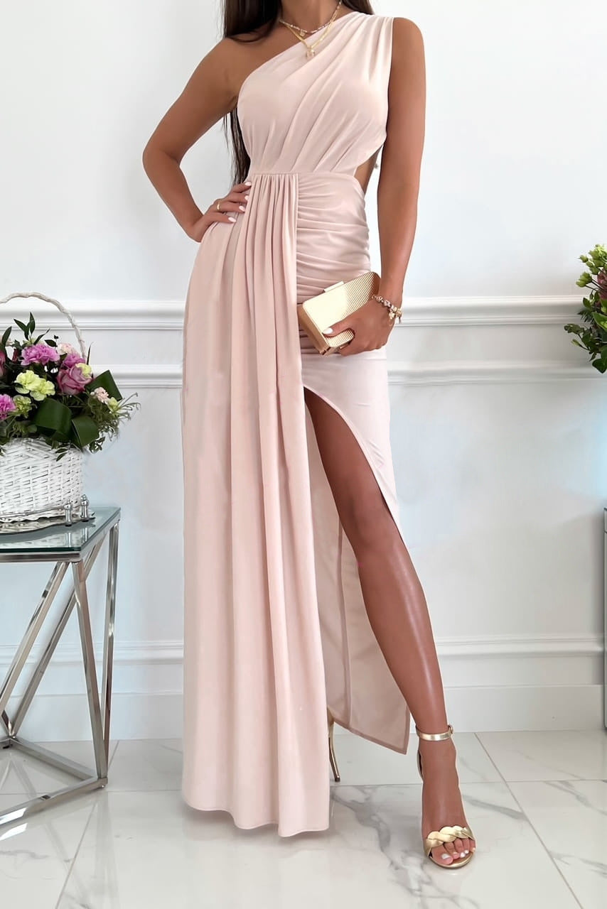 Women's Summer Sleeveless Shoulder Hollow-out Elegant Split Dresses