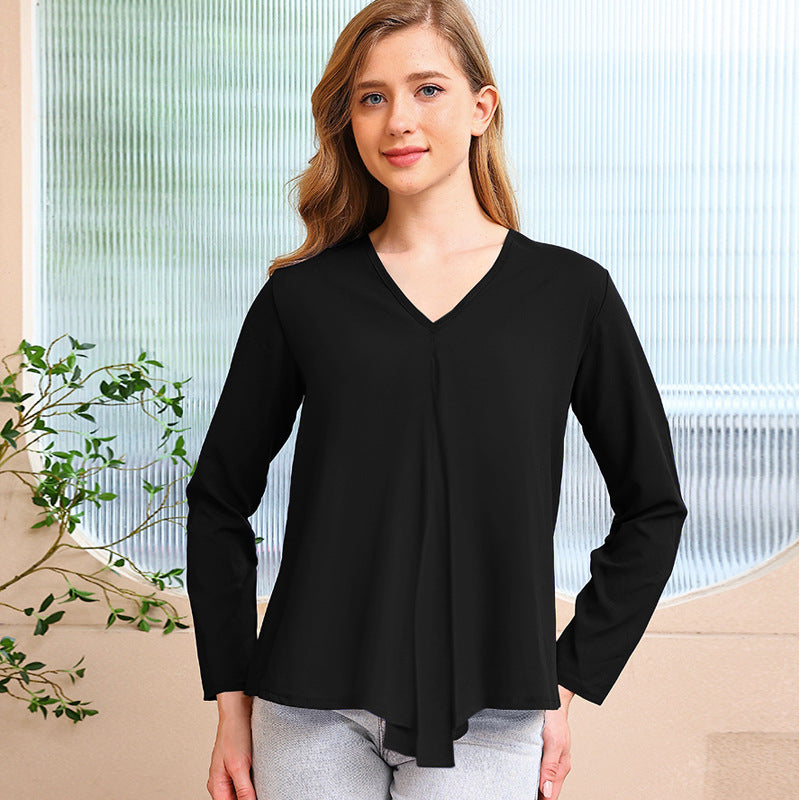 Women's Bottoming Shirt Large Long-sleeved Chiffon Blouses