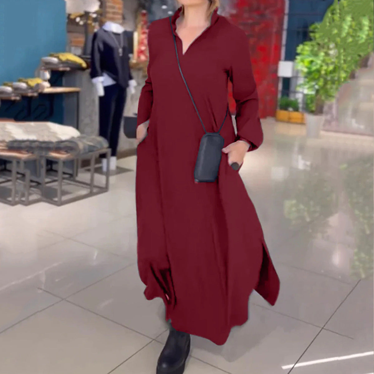 Women's Leisure Solid Color Loose Slimming Dress Clothing