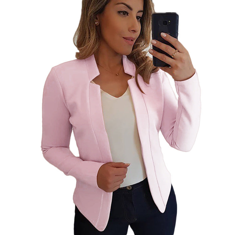 Small Long Sleeve Solid Color Outerwear Blouses