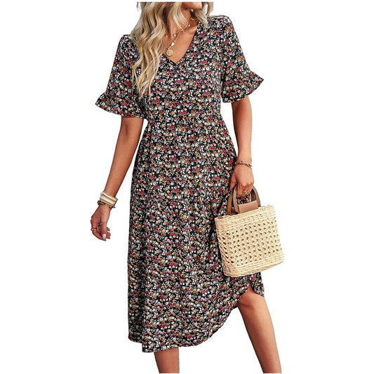 Summer Floral Long Dress Casual Bohemian Dresses