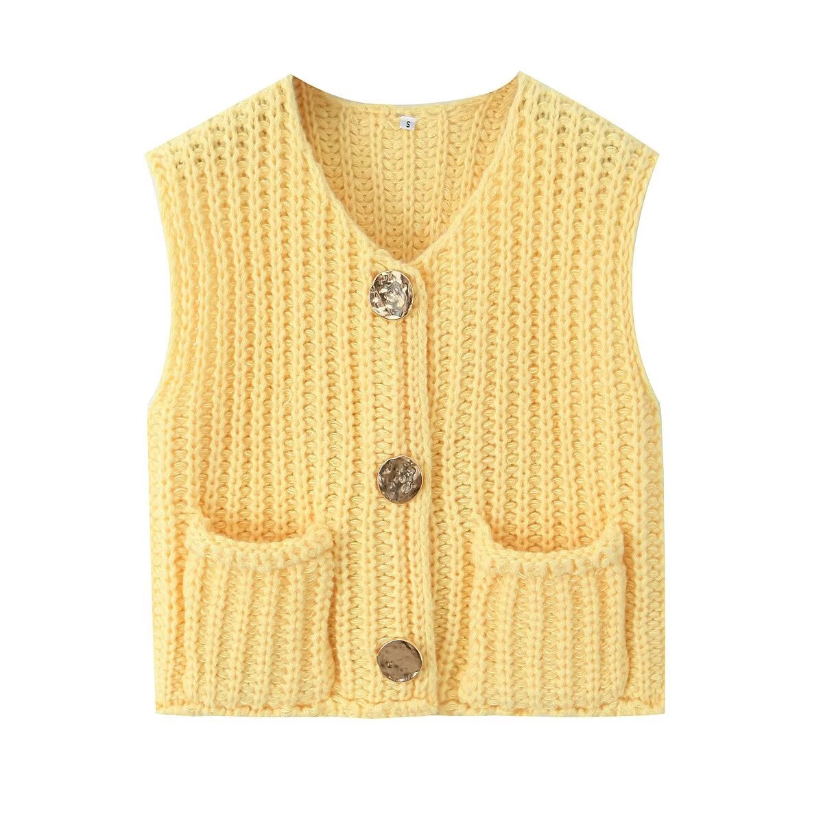 Women's Summer Street Fashion Thick Needle Knitted Vests