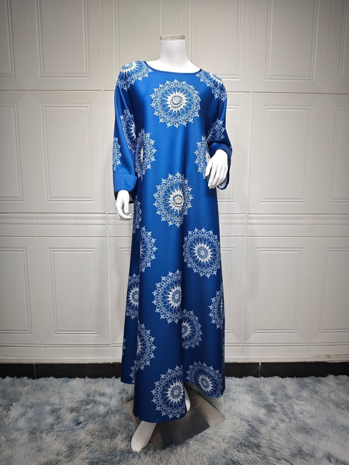 Women's Fashion Muslim Robe Hot Drilling Foam Clothing