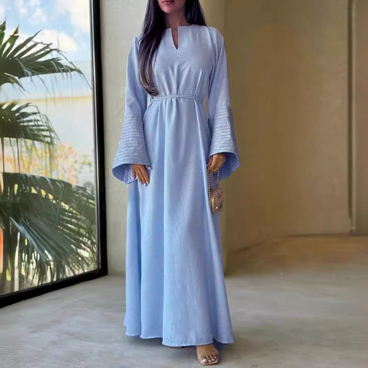 Fashion Embroidery Turkish Elegant Dress Robe Clothing