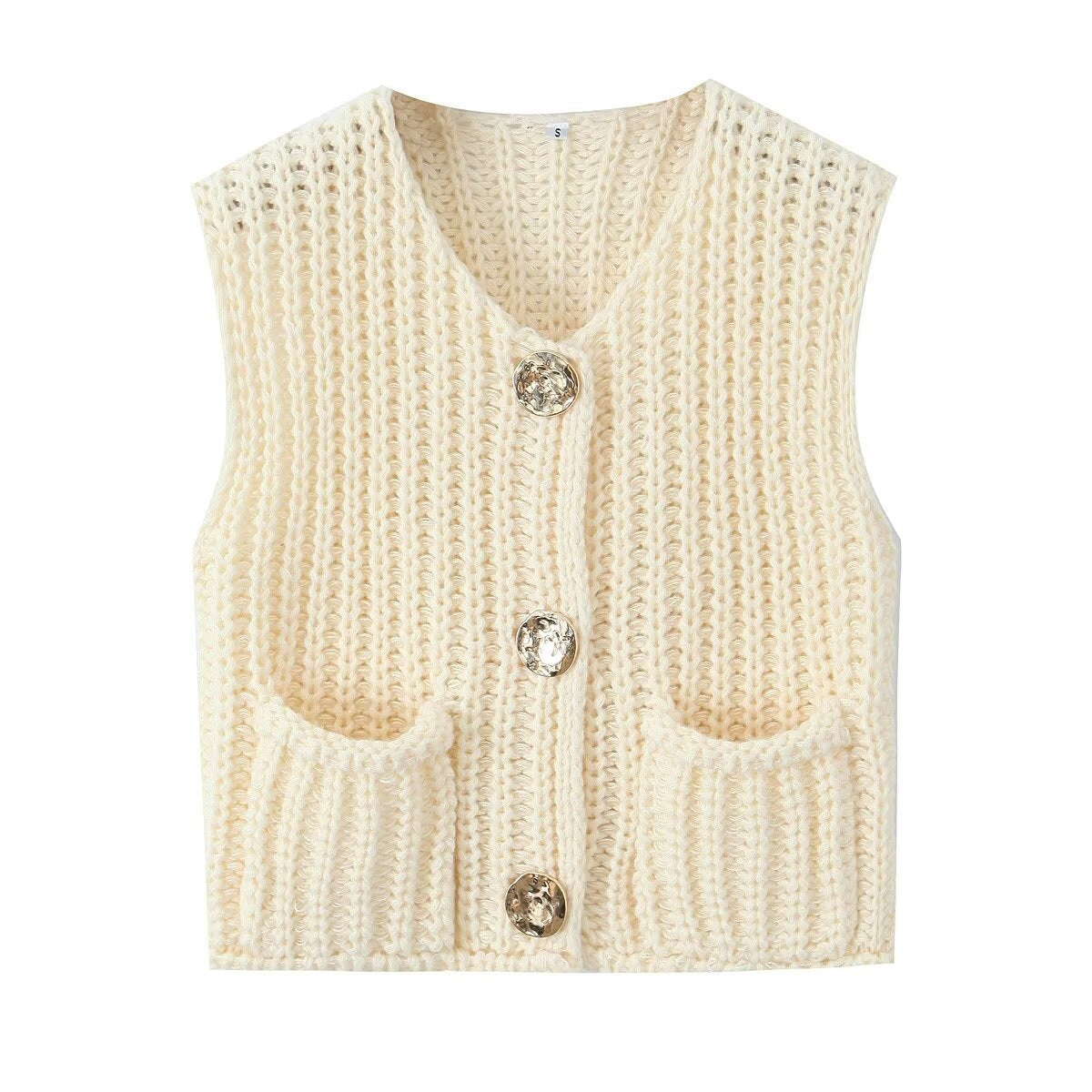 Women's Summer Street Fashion Thick Needle Knitted Vests