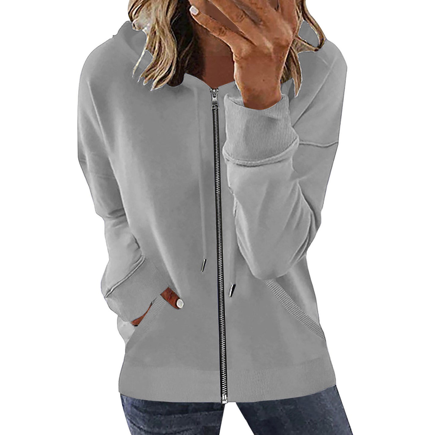 Women's Autumn Pocket Long Sleeve Hooded Tracksuit Sweaters