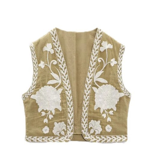 Women's Beautiful Spring Fashionable Embroidered For Vests