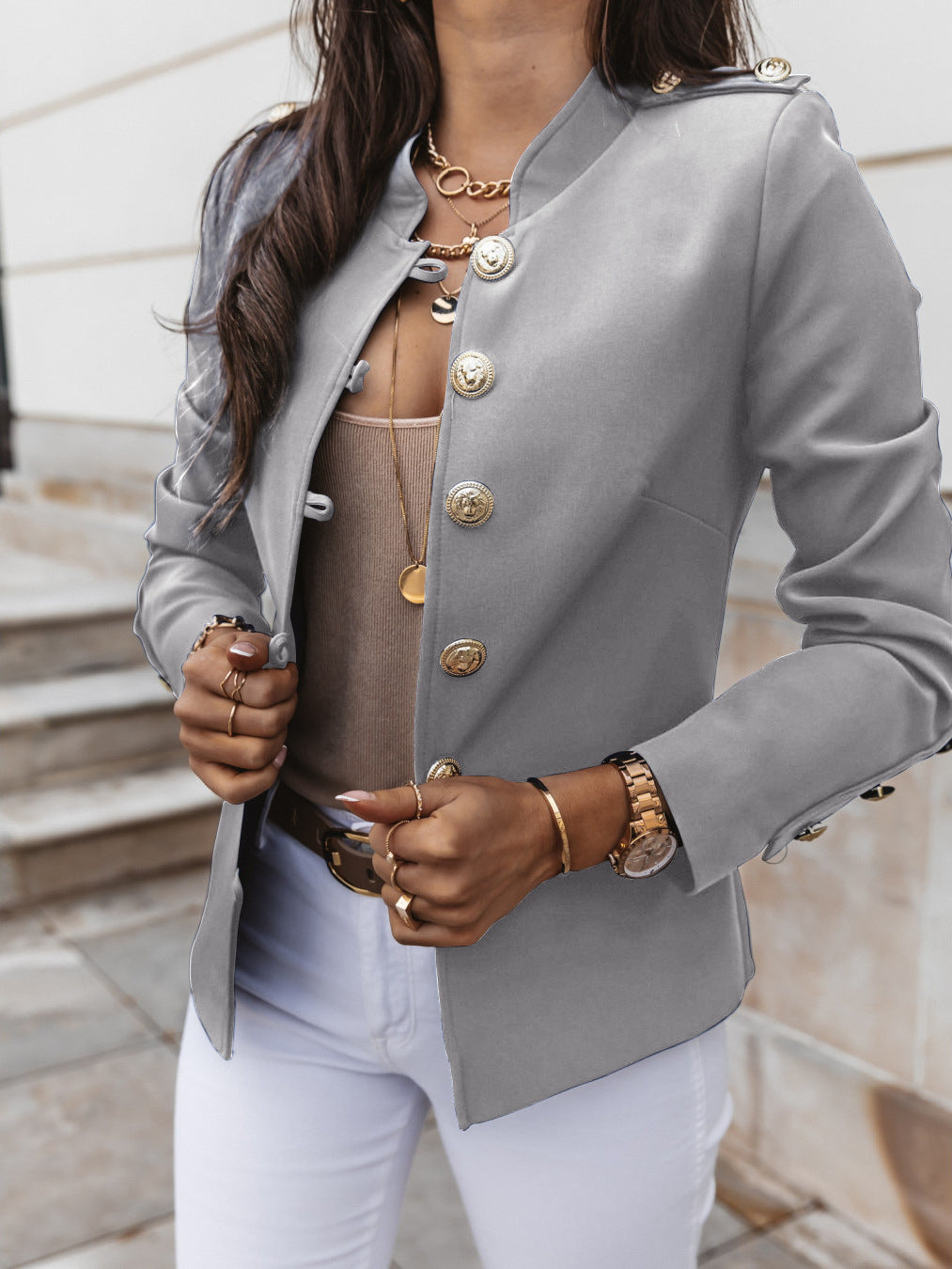 Pretty Long Sleeve Slim-fit Breasted Small Blazers