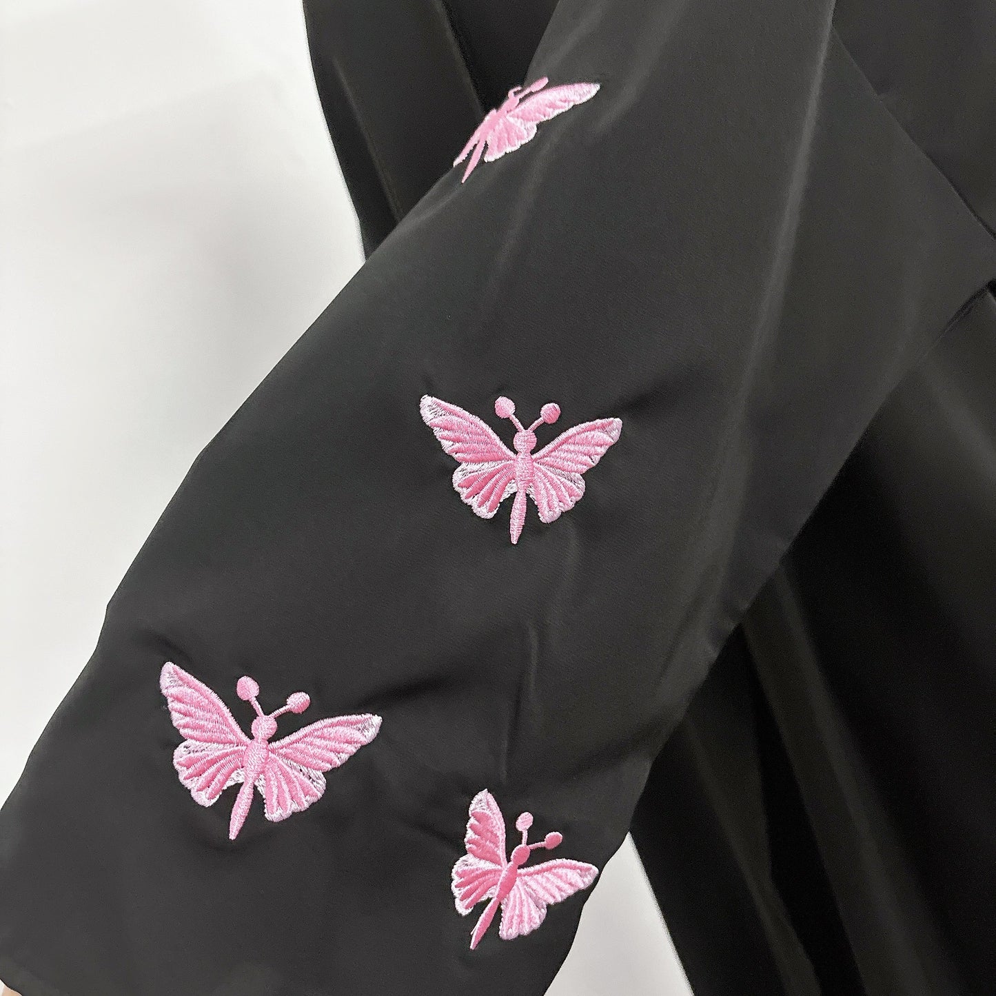 Exquisite Embroidered Butterfly Solid Color Elegant Cardigans