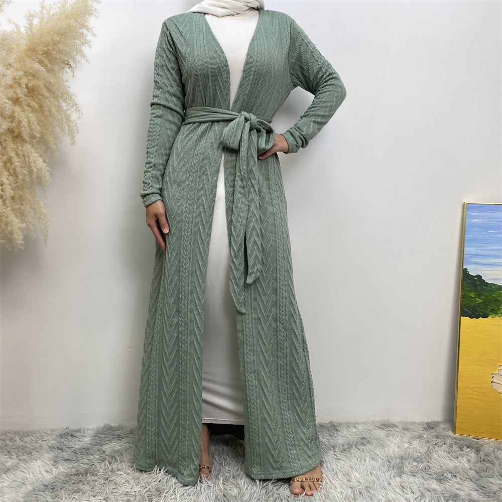 Creative Knitted Muslim With Pockets Large Clothing