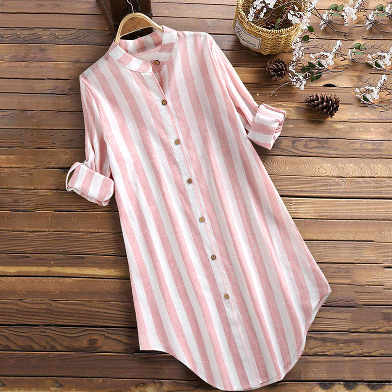 Fashion Striped Long Sleeves Shirt Casual Blouses