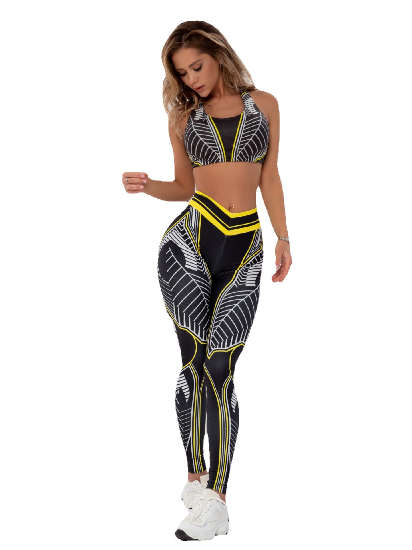 Women's Sports Printed Yoga Hip Raise High Waist Leggings