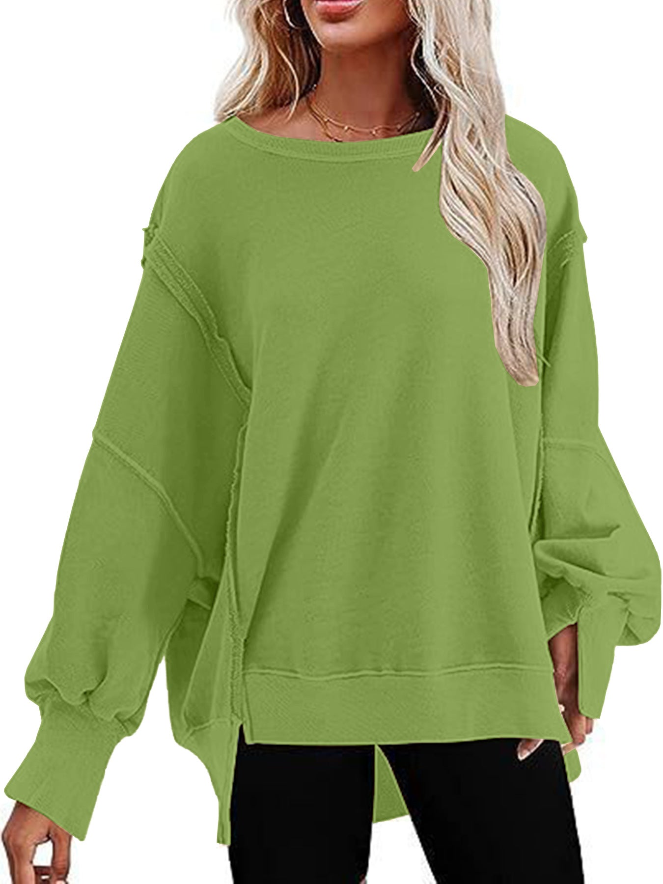 Women's Autumn Solid Color Pullover Round Neck Blouses