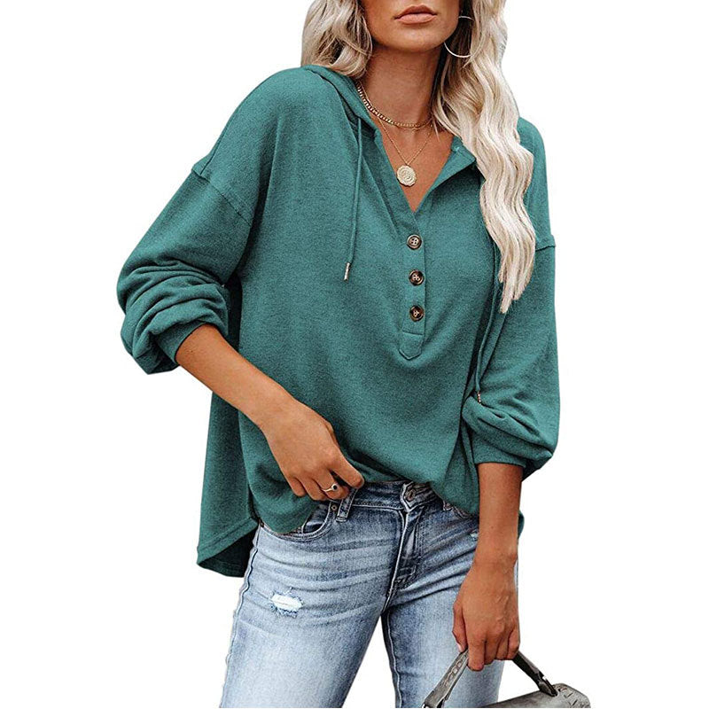 Women's Loose-fitting Long Sleeves Sweatshirt Sports Hooded Jackets