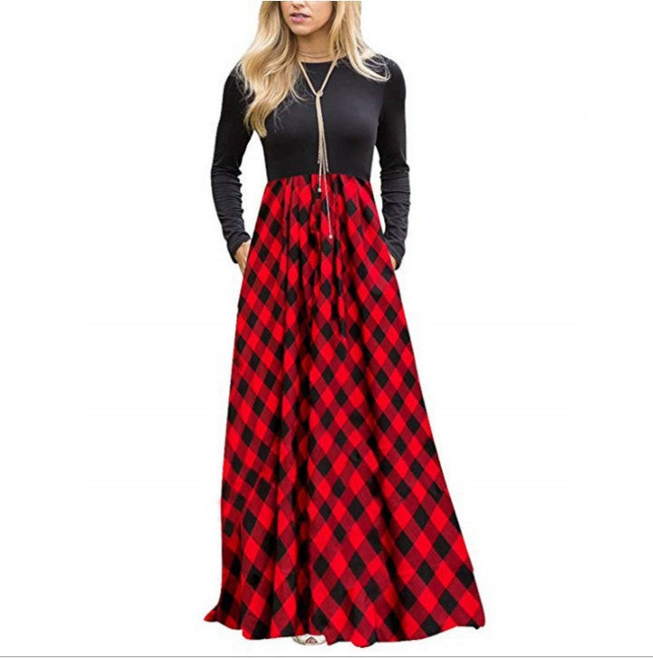 Innovative Printed Fashion Personality Plaid Dress Dresses