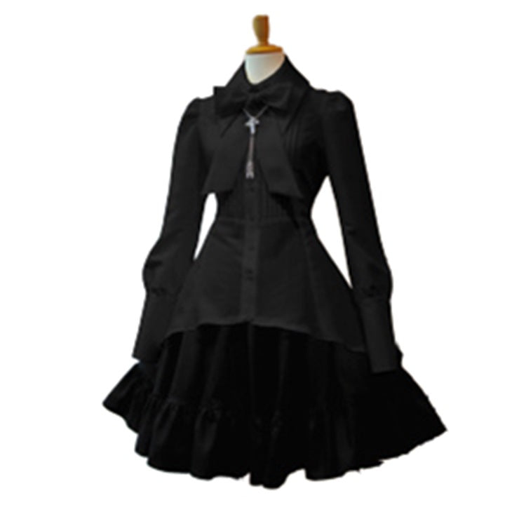 Shirt Dress Bow Tie Waist Asymmetric Solid Dresses