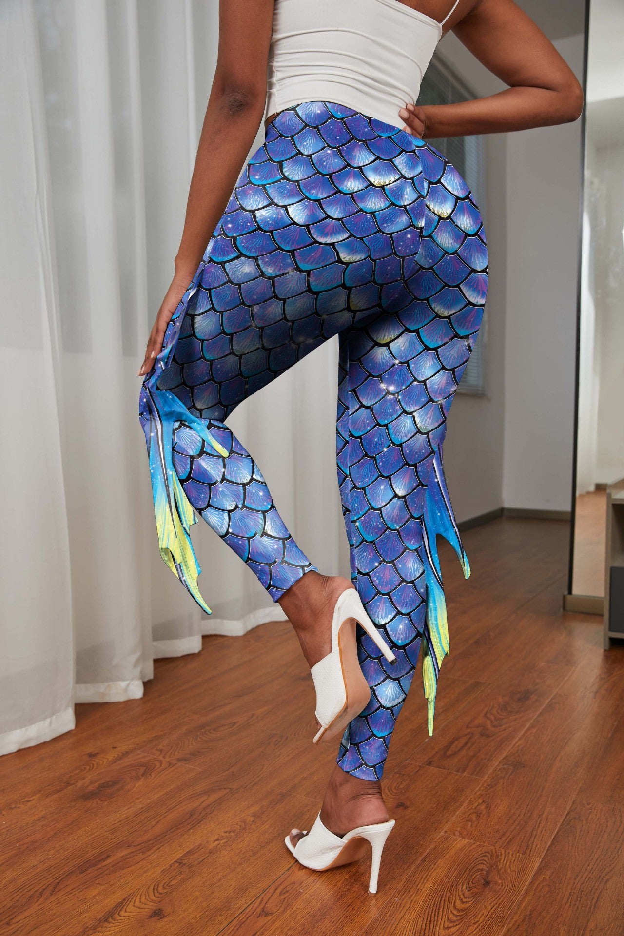 Women's Autumn Hip Raise Slimming Mermaid Fish Leggings