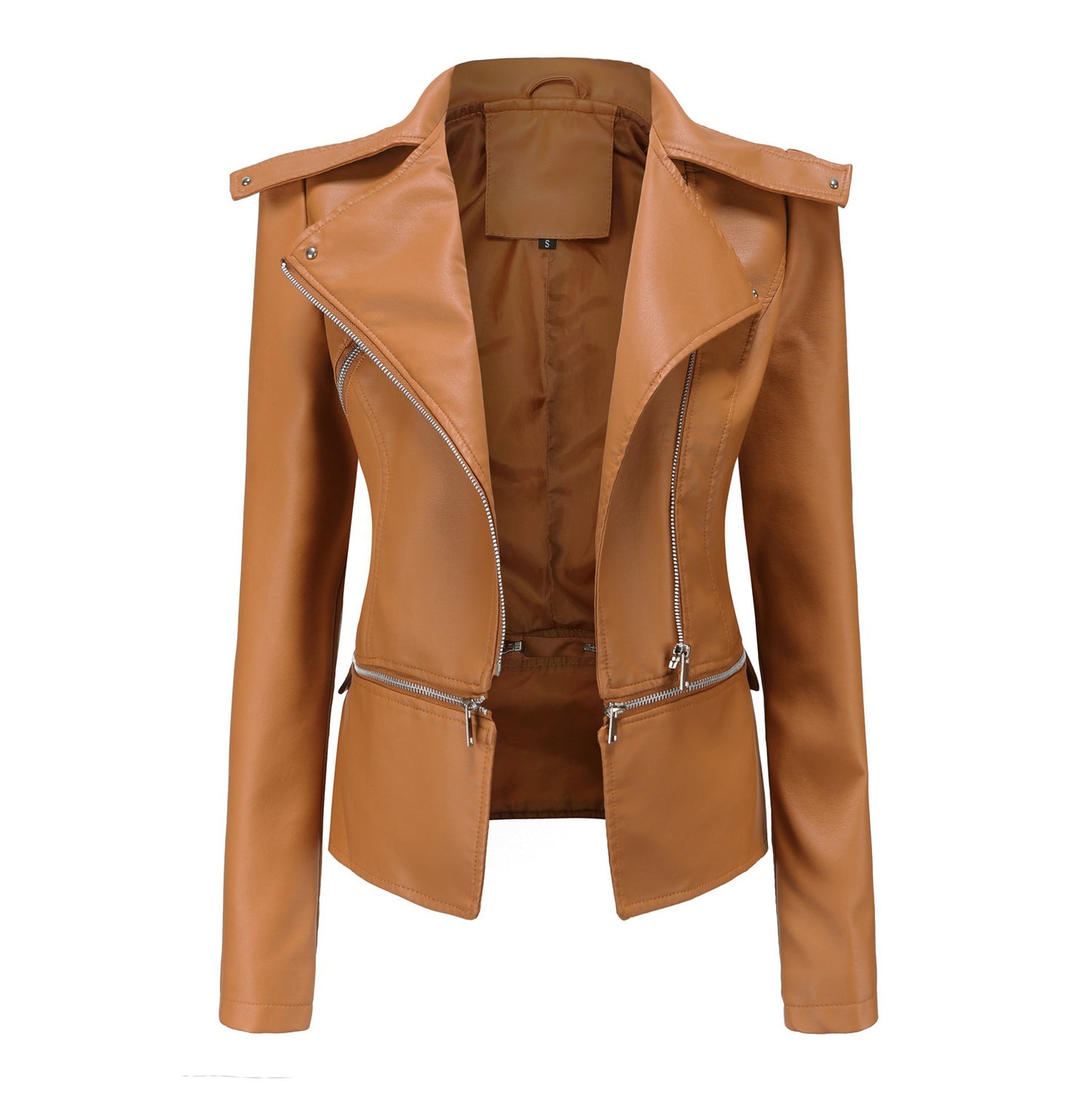 Versatile Women's Leather Hem Fashion Casual Jackets