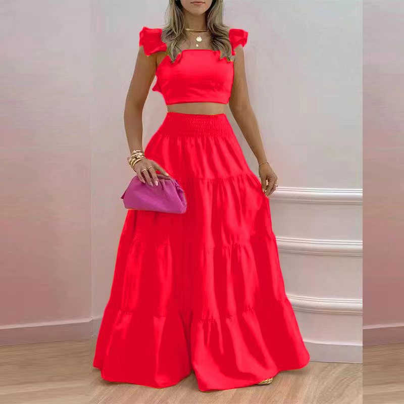 Summer Temperament Sexy Solid Color Sling Dresses