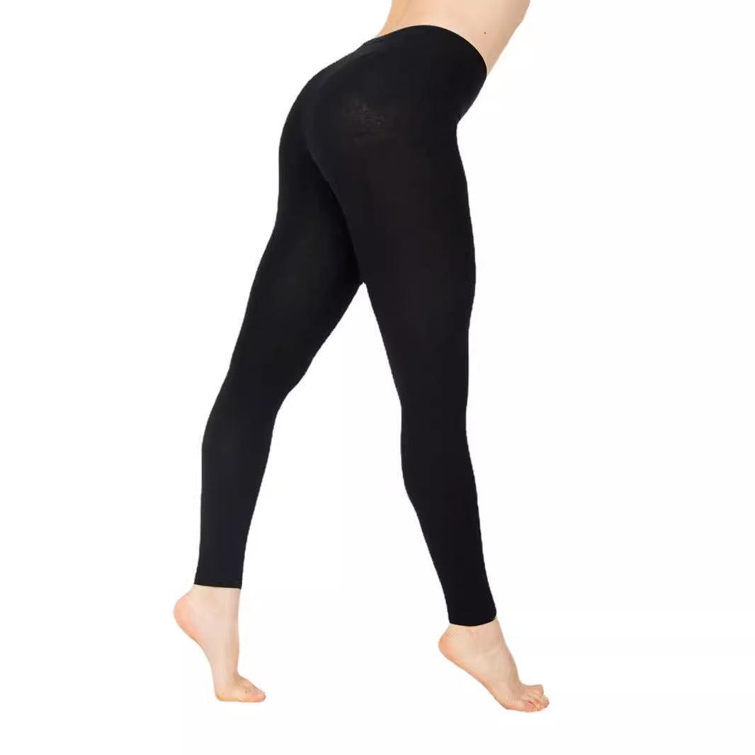 Women's Oversized Low Waist Slim Cropped Tights Leggings