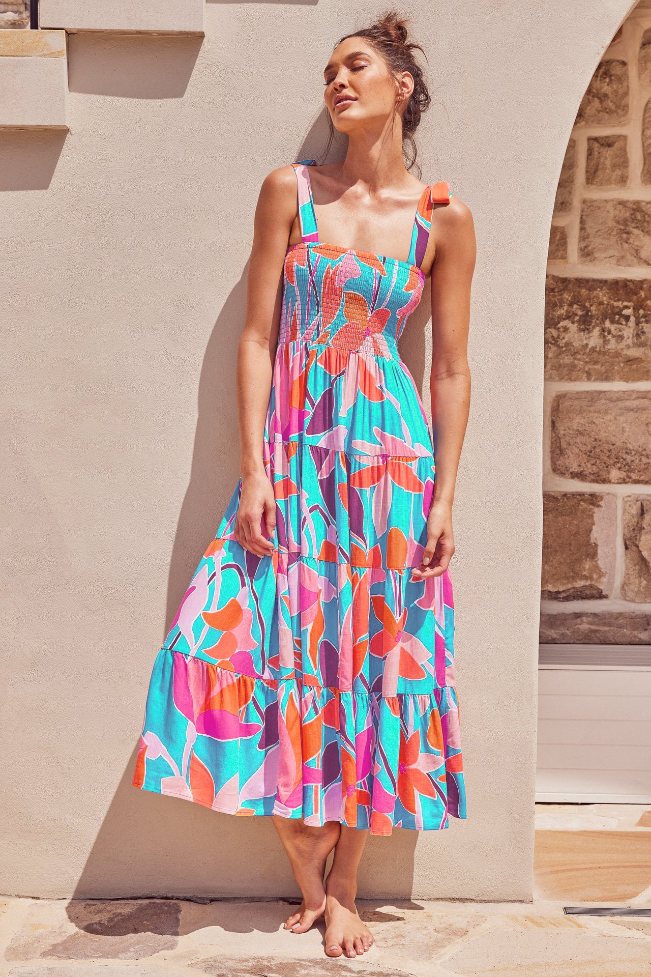 Women's Summer Commuter Sleeveless Hot Printed Long Dresses