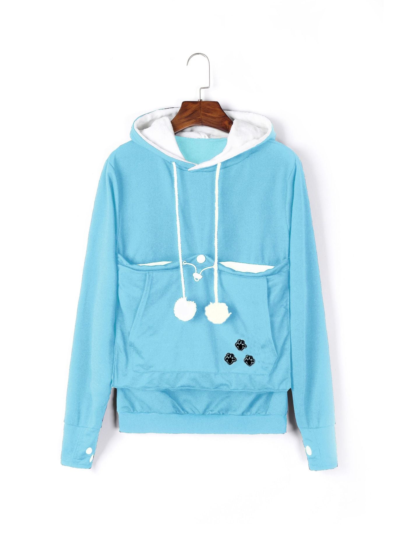 Women's Hooded Loose Fleece Pullover Large Sweaters