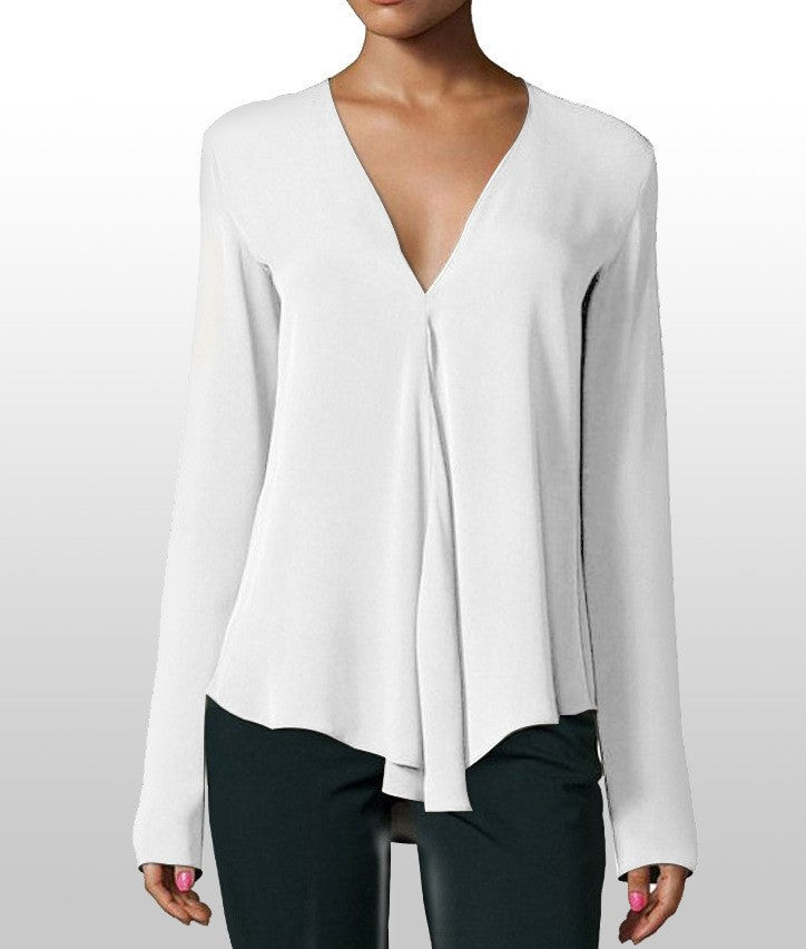 Women's Bottoming Shirt Large Long-sleeved Chiffon Blouses