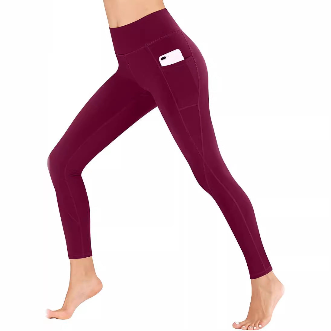 Women's Slim Fit Fitness Side Pocket Sports Leggings