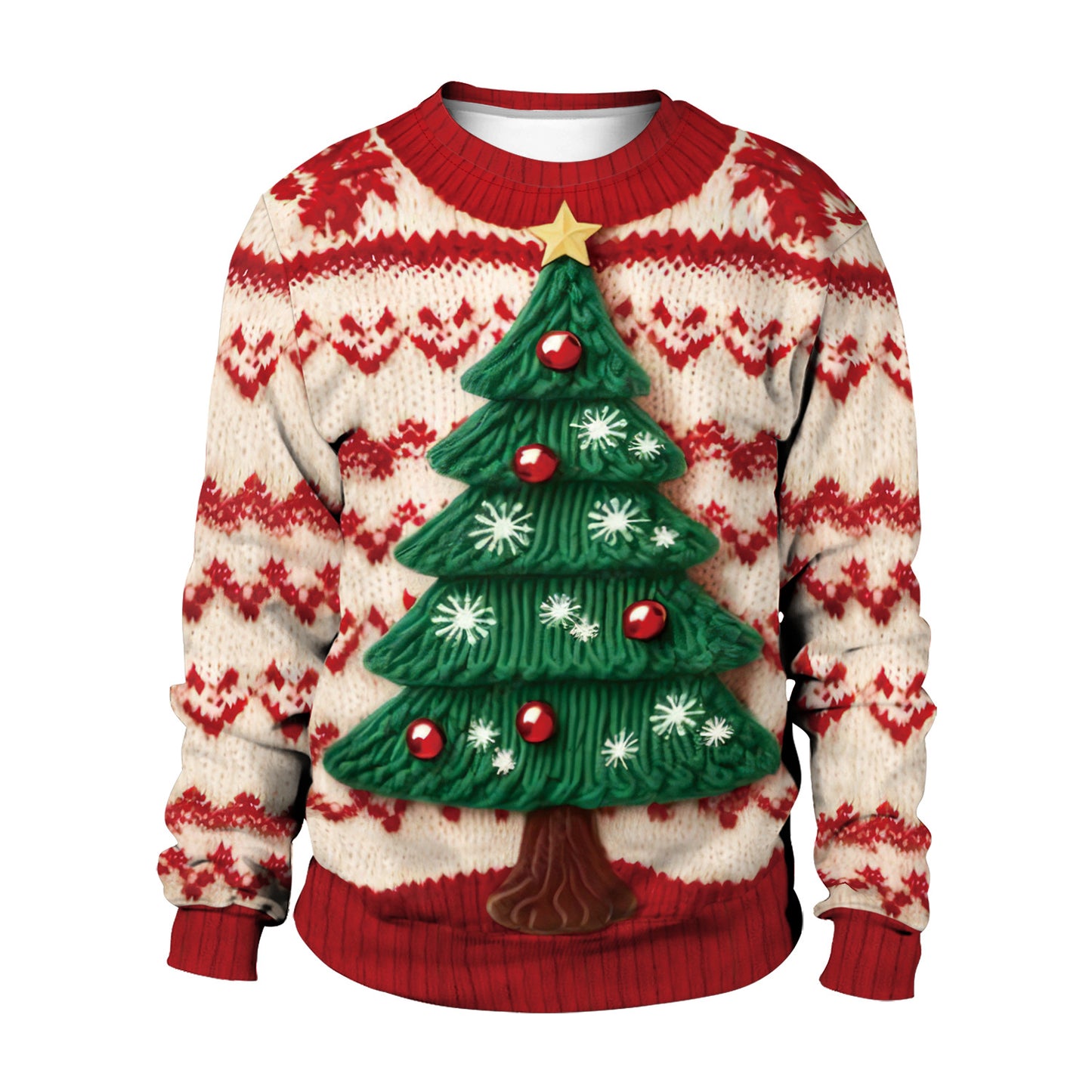 Christmas Snowman Tree Imitation Pattern Digital Sweaters