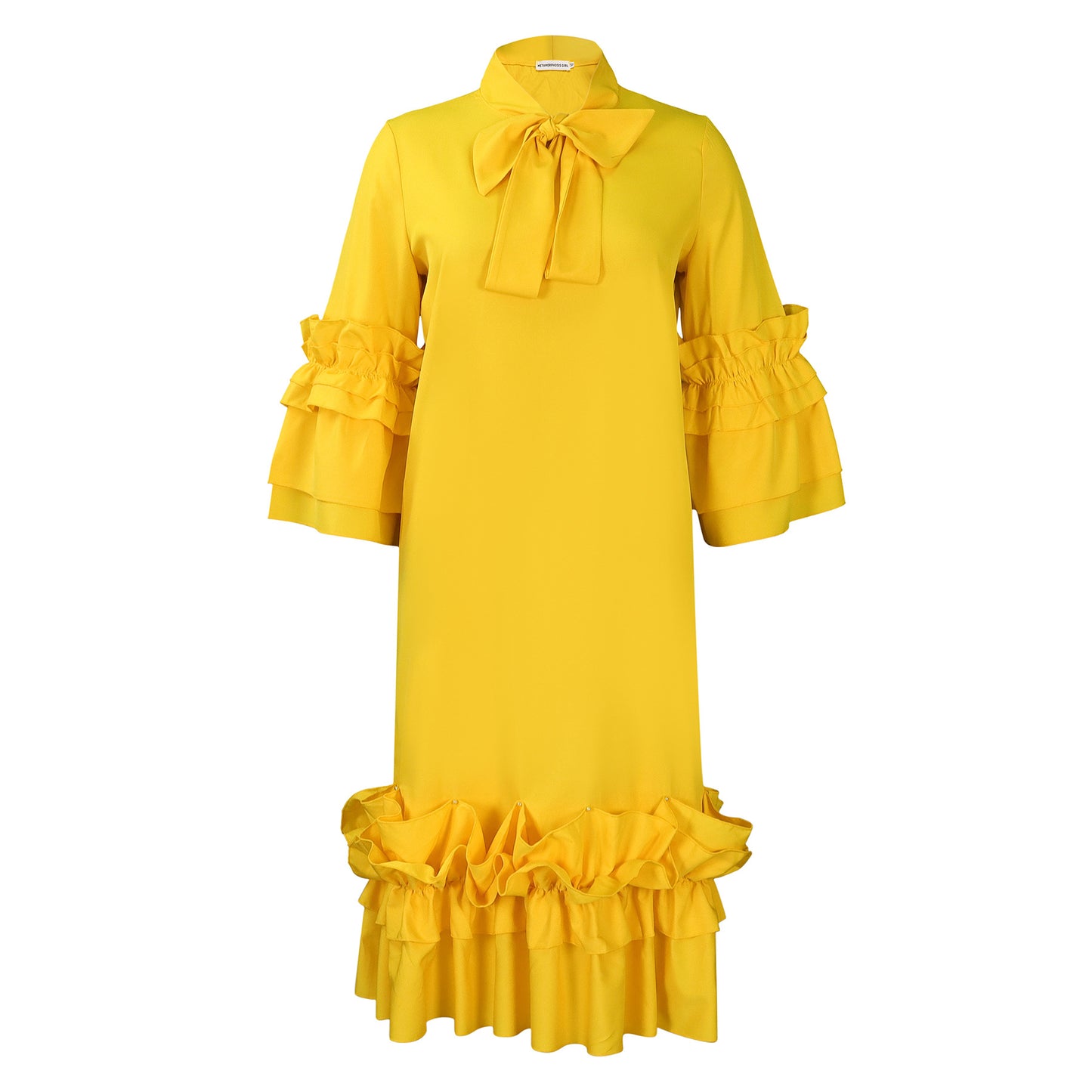 Fashion Casual Style Ruffled Flare Sleeve Dresses