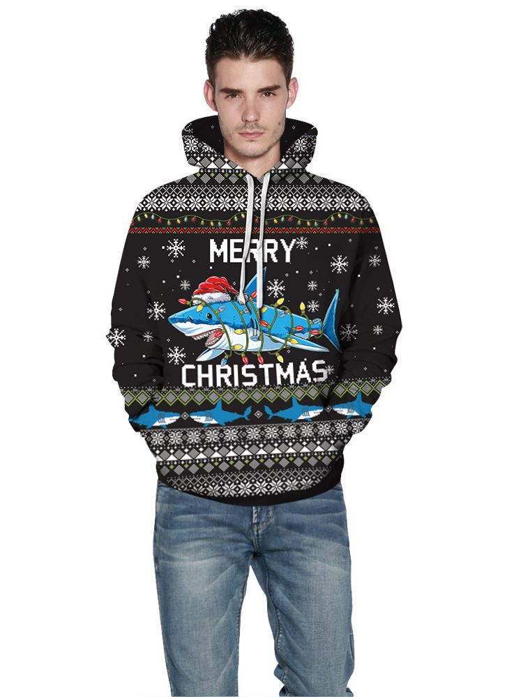 Women's & Men's & Autumn Digital Printed Christmas And Loose Couple Sweaters