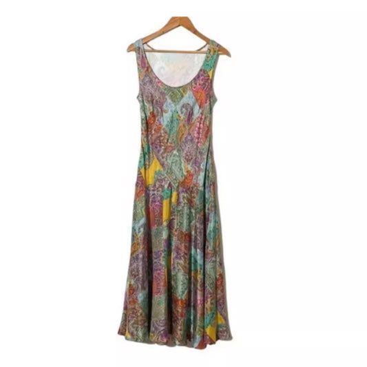 Women's Sleeveless Printed Dress Summer Bohemian Vacation Dresses