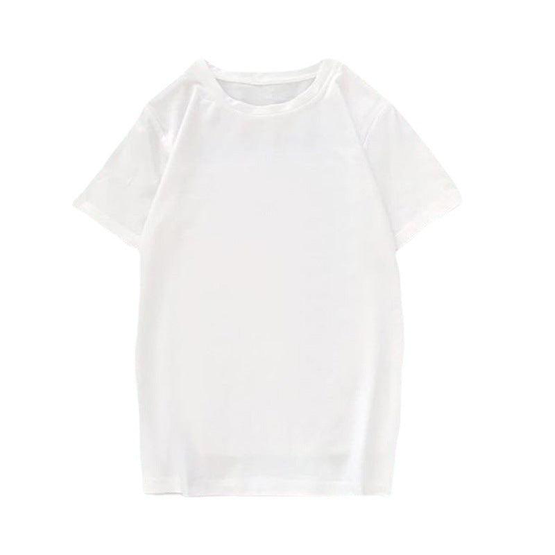 Women's Summer Korean Style White Short-sleeved T-shirt Blouses