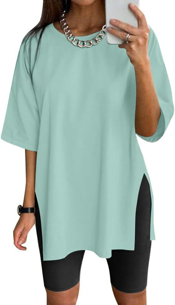 Women's Summer Casual Short-sleeved Oversized Workout Shirt Blouses