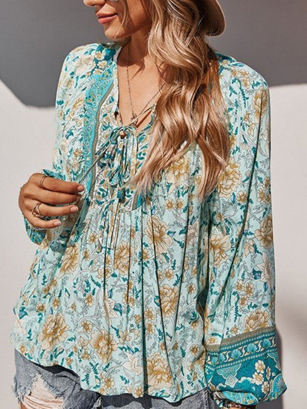 Women's Printed Casual Loose Thin T-shirt Blouses