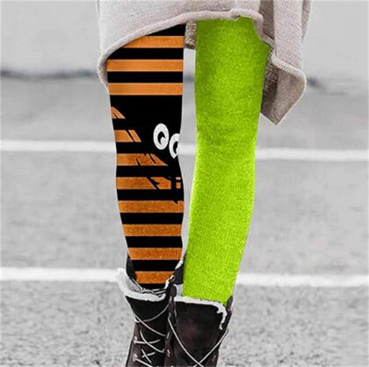 Women's Halloween Print Elastic Slim Fit Leggings