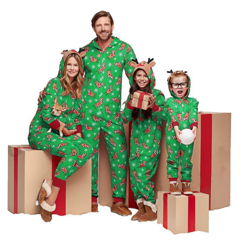 Christmas Wear Fashion Hooded Printing Romper Suits